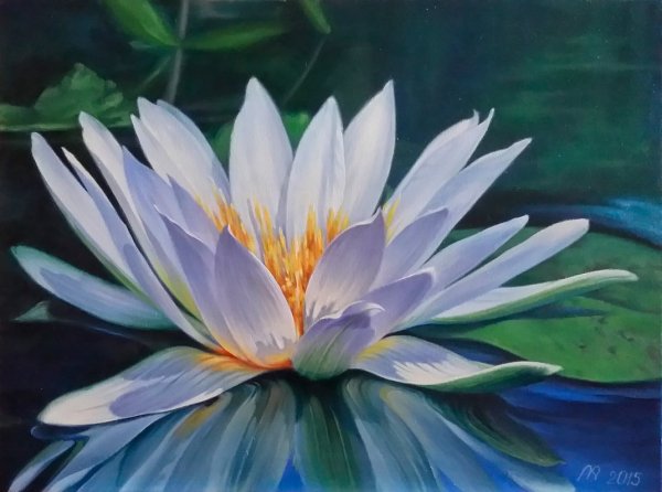 Клода Моне «кувшинки» (гуашь)