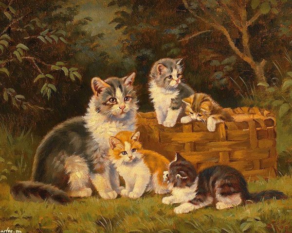 Котенок живопись