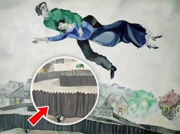 Марк Шагал «над городом» 1918г.