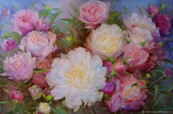 Пионы маслом картины Светлана Razumova