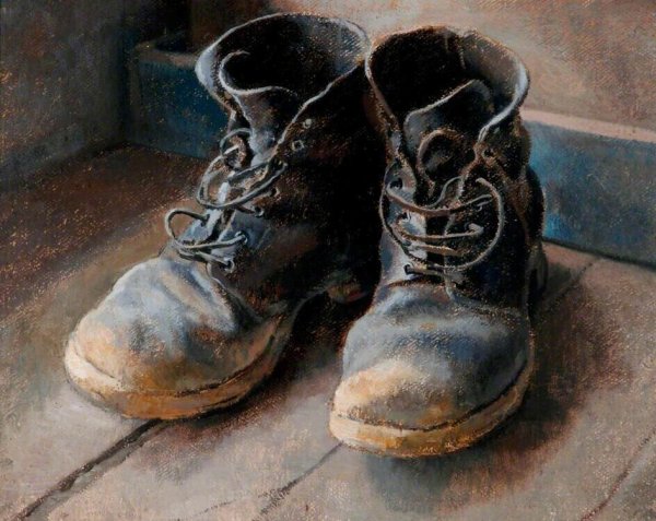 Натюрморт с обувью живопись