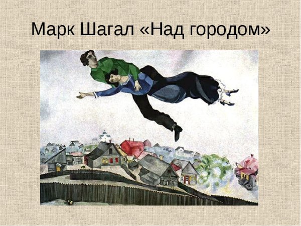 Марк Шагал. Над городом (1918)
