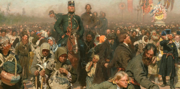 Репин Илья Ефимович крестный ход в Курской губернии