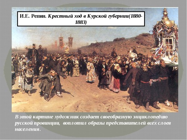 «Крестный ход в Курской губернии» (1880–1883, ГТГ) - Репин