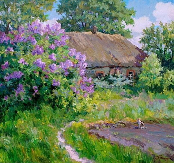 Художник Инесса Сафронова картины деревня