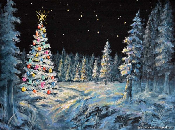 Новогодняя елка живопись