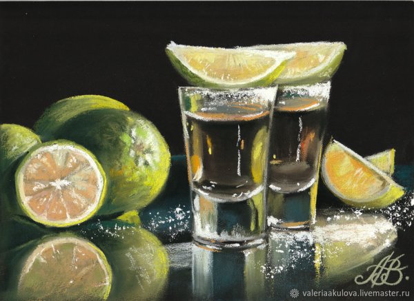 Пьет текилу живопись