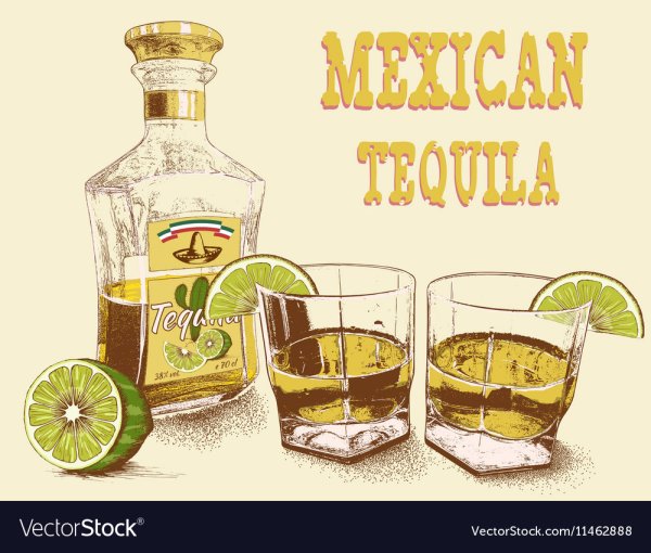 Текила с этикеткой с индейцем