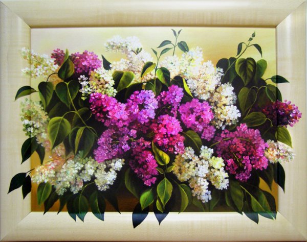 Картина сирень в раме