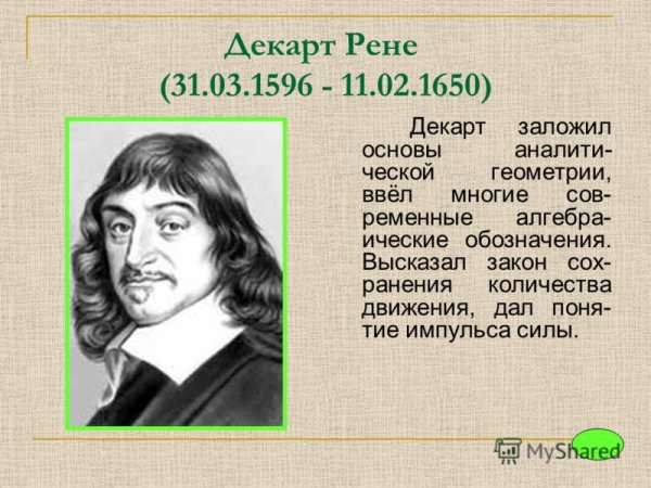 Великий математик Рене Декарт
