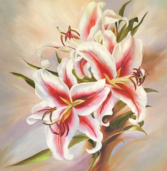 Лилии маслом на холсте