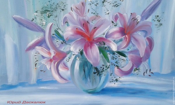 Лилии маслом на холсте