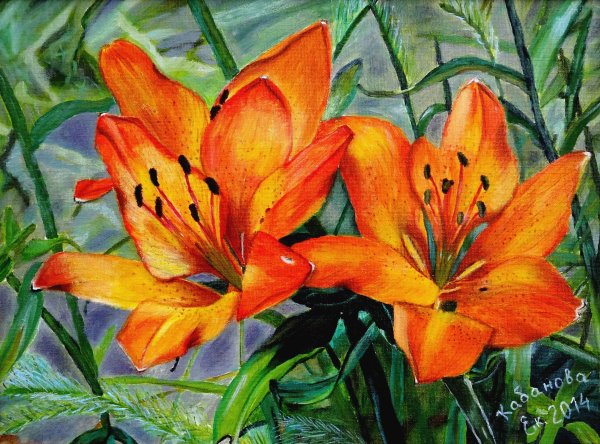 Лилии в живописи маслом