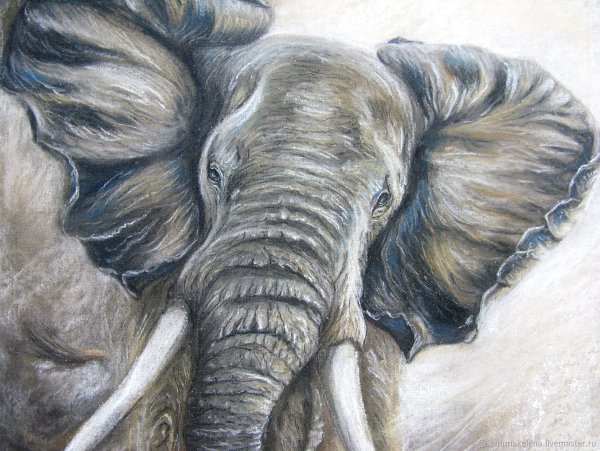 Морской пейзаж пастелью