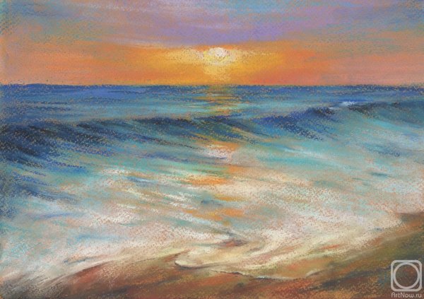 Пейзаж пастелью сухой