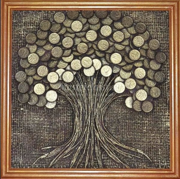 Денежное дерево МК из монет картина