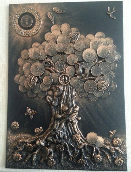Пейп арт. Панно «денежное дерево».
