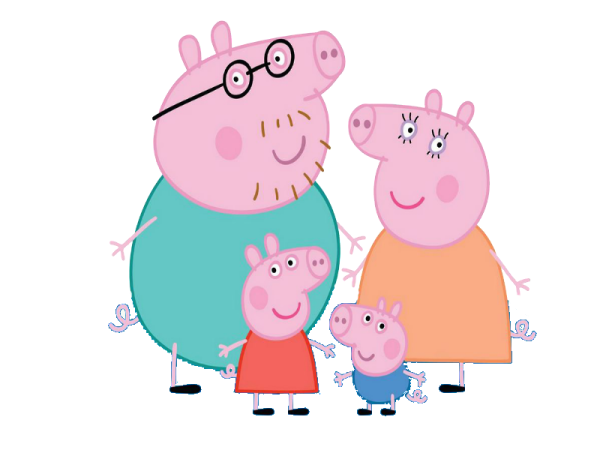 Семья свинки Пеппы на белом фоне