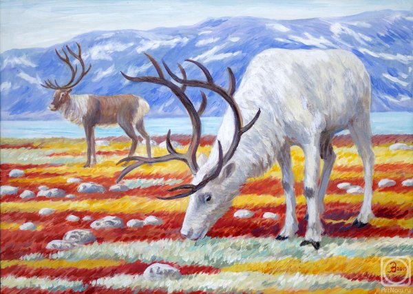 Северный олень живопись