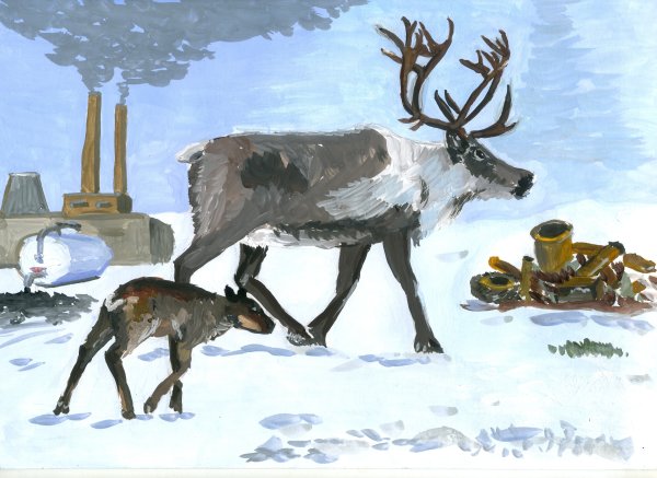 Рисование Северный олень