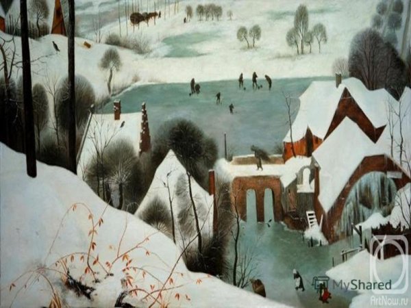 Питер брейгель зима охотники на снегу