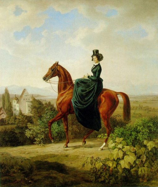 Картина наездница на лошади