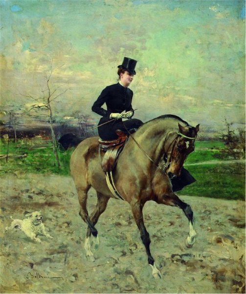 Конный фэнтези портрет леди Данн