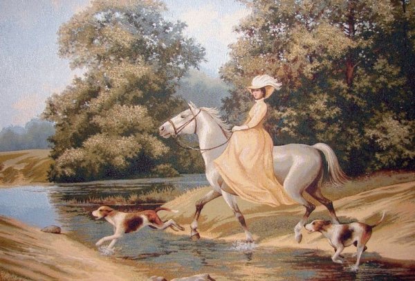 Всадница на коне картина 19 век