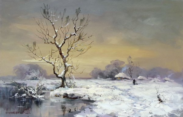 Алексей Кондратьевич Саврасов (1830-1897) зимний вечер.