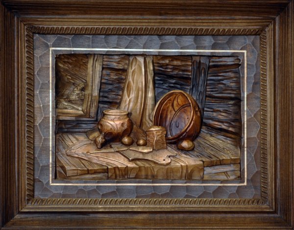 Натюрморт резьба по дереву