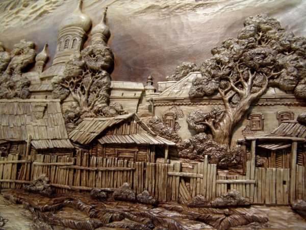 Дубовик резьба панно