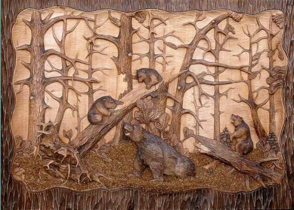 Картины вырезанные на дереве