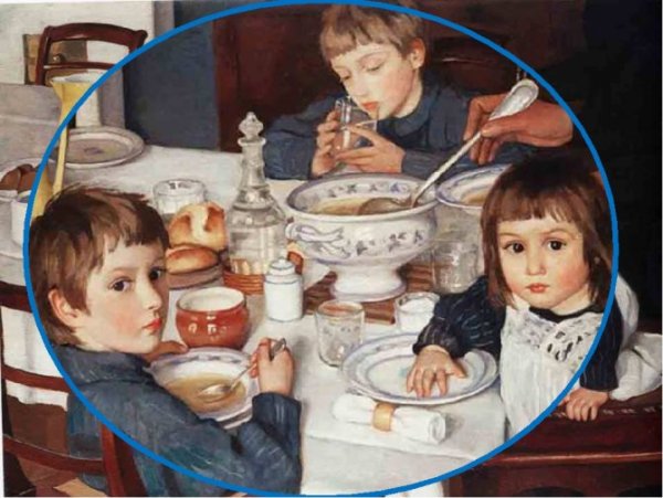 Зинаида Серебрякова за завтраком