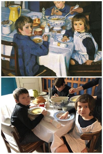 Зинаида Серебрякова за завтраком