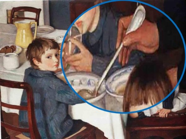 Зинаида Евгеньевна Серебрякова за завтраком 1914