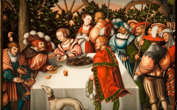 Лукас кранах старший Юдифь на пиру в лагере Олоферна