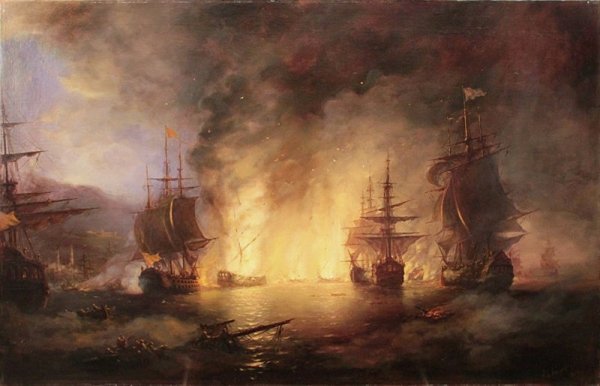 Чесменский бой 1848 Айвазовский