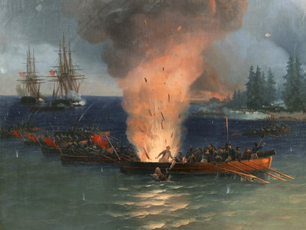 Чесменский бой Айвазовский 1886