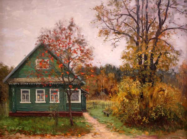 Художник Владимир Янаки картины осень деревня