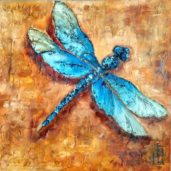 Стрекоза маслом