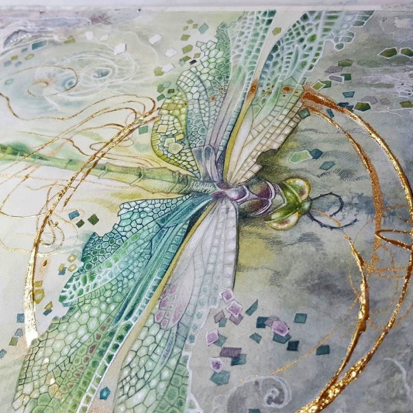 Стрекоза живопись