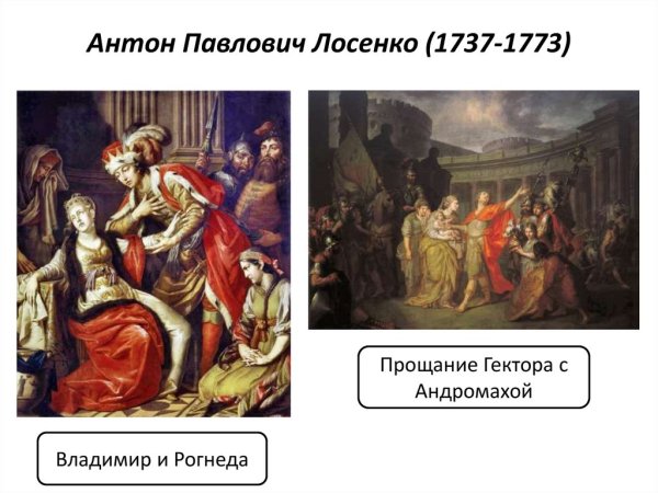 Антон Лосенко прощание Гектора с Андромахой 1773