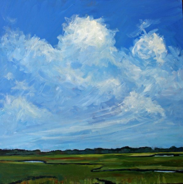 Голубое небо живопись