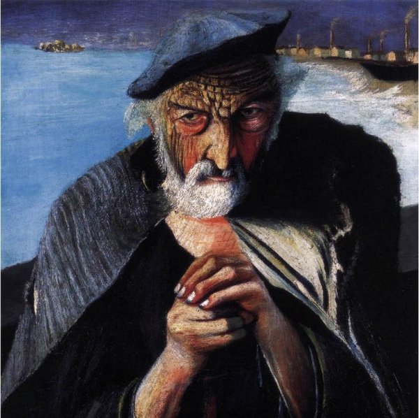 Картина Тивадара Костки Чонтвари старый Рыбак