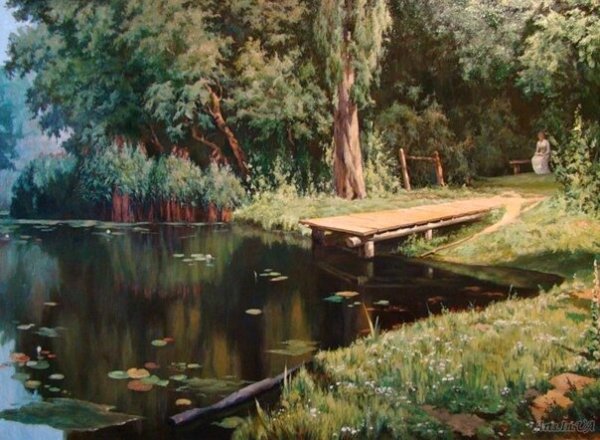 Поленов заросший пруд картина