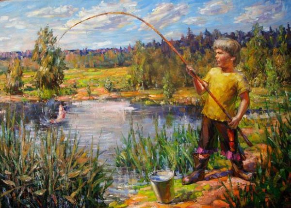 Рыбалка живопись