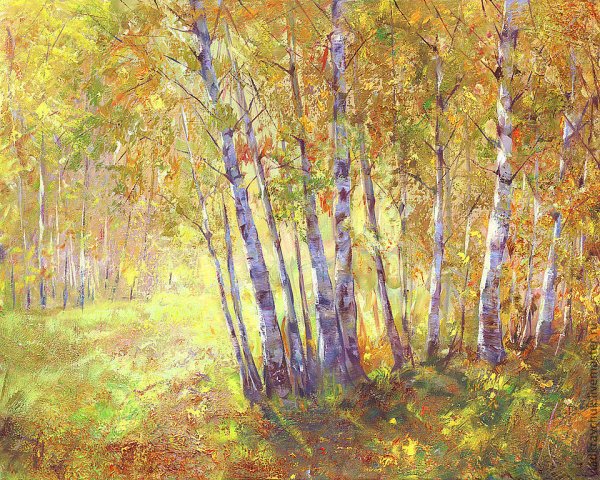 Осенний лес живопись