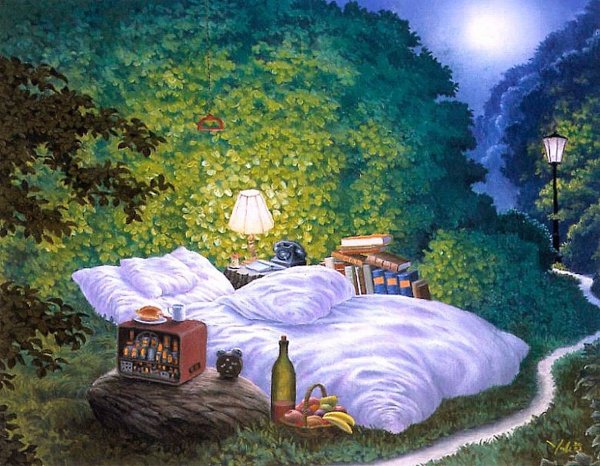 Яцек Йерка сон на природе