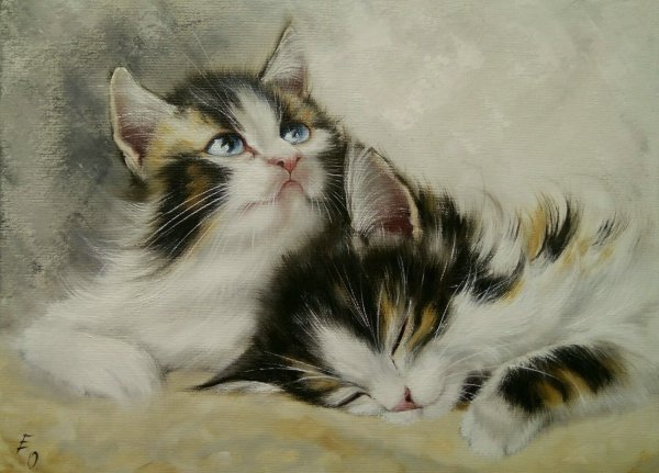 Котенок живопись