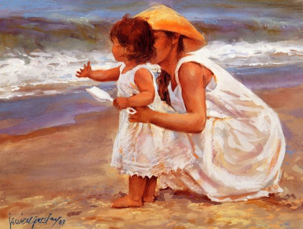 Мама с ребенком живопись